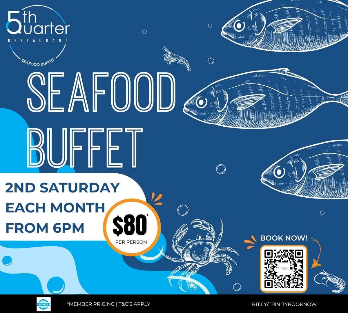 New Monthly Seafood Buffet at Trinity Beach Sports Club