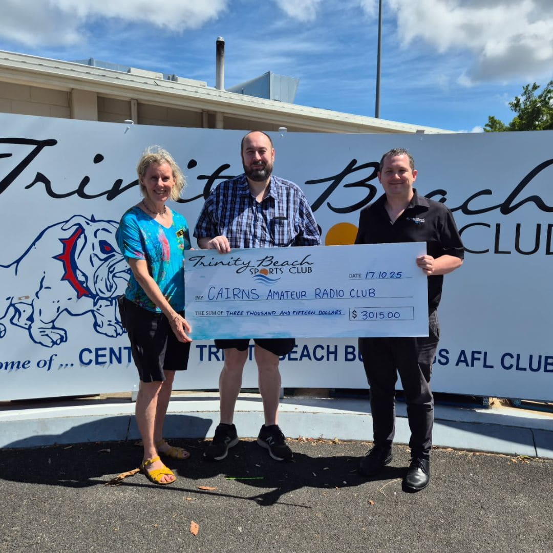 Trinity Beach Sports Club Donates Over $3k to Cairns Amateur Radio Club