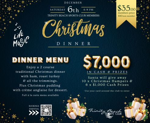 Members Christmas Dinner at Trinity Beach Sports Club