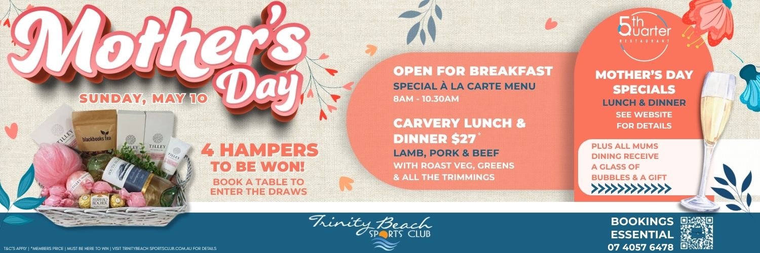 Celebrate Mother’s Day in Style at Trinity Beach Sports Club